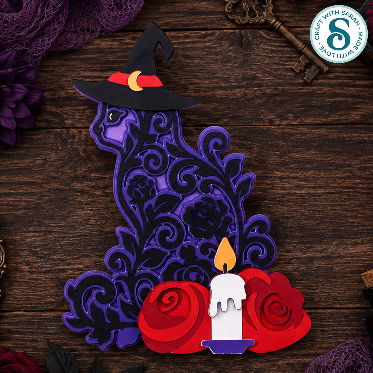 Witchy cat SVG by Craft with Sarah
