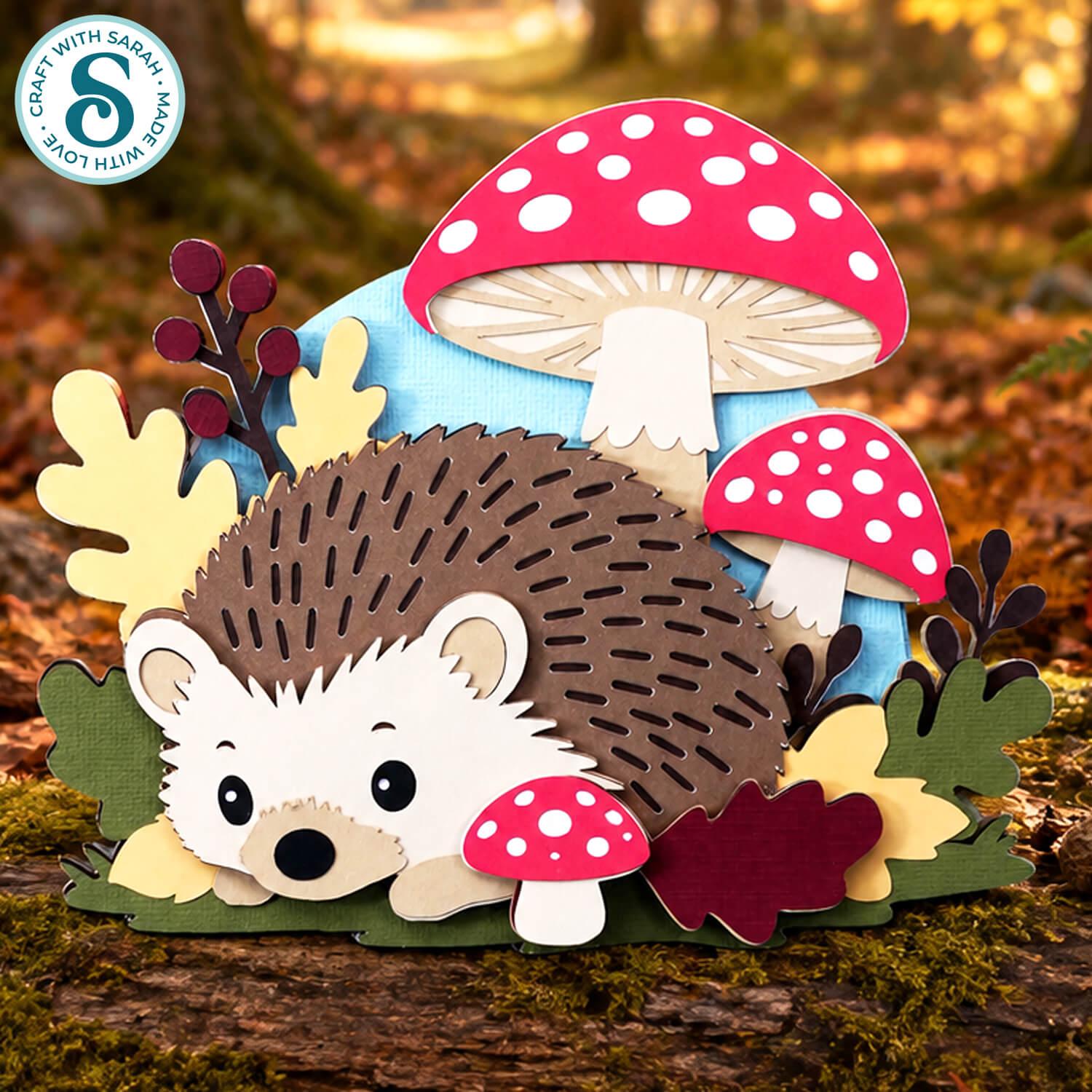 Woodland hedgehog layered SVG from Craft with Sarah