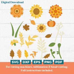 Autumn Flower & Leaf SVGs