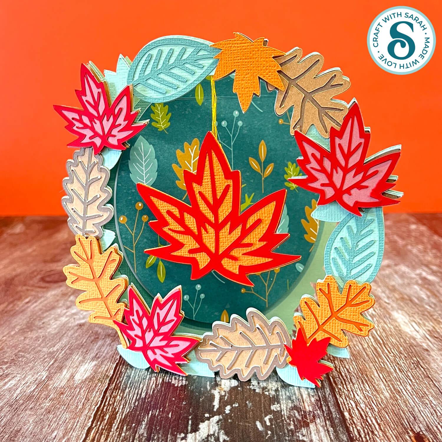 Autumn Leaves Greetings Card SVG - Image 4