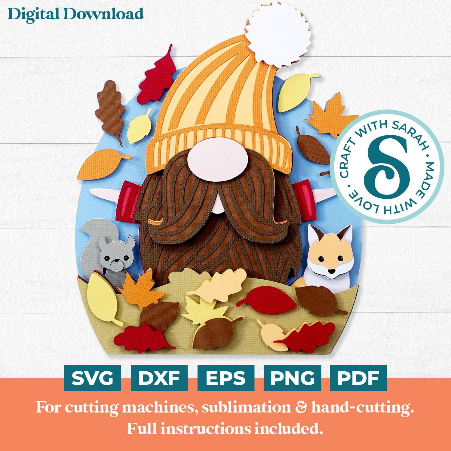 Autumn Leaf Gnome SVG - Male