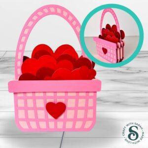 Valentine's Day Hearts Basket Card