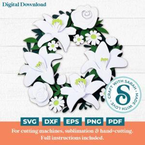 Lily Wreath SVG