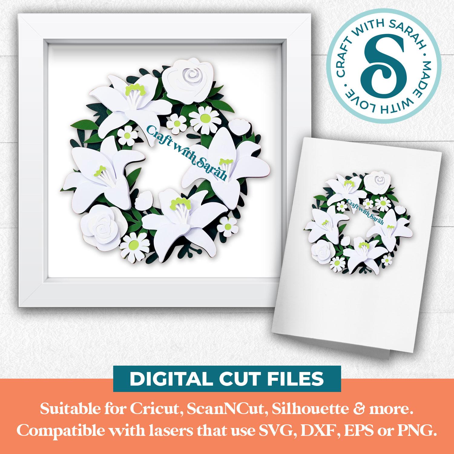Lily Wreath SVG - Image 3