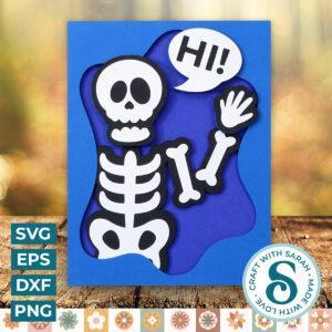Waving Skeleton A2 Card