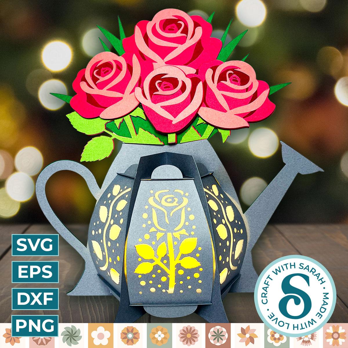 Roses Watering Can Lantern