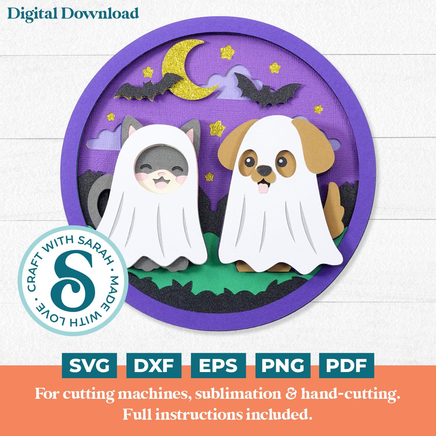 Dog and Cat Ghosts SVG for Halloween