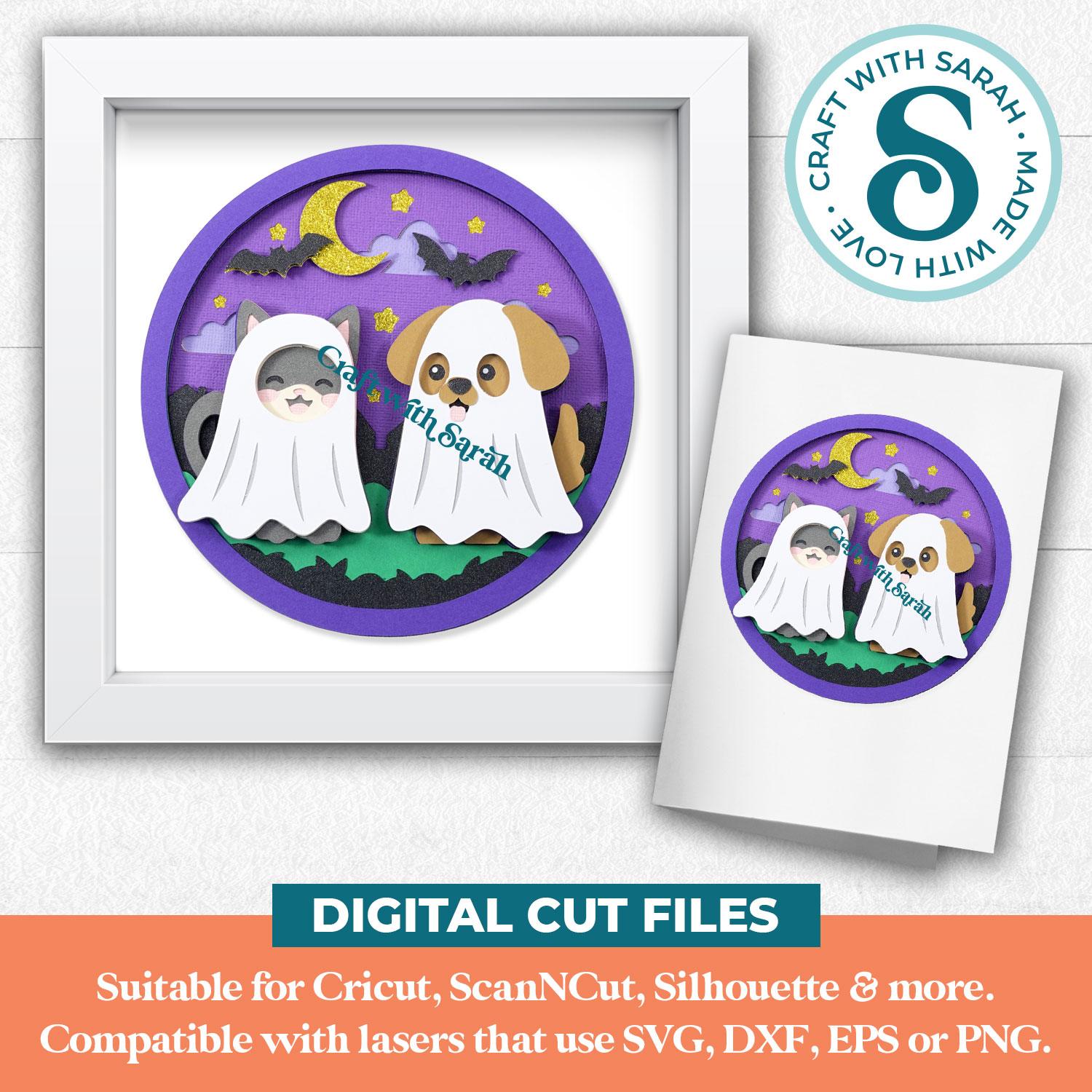 Dog and Cat Ghosts SVG for Halloween - Image 3