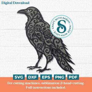 Swirly Raven SVG