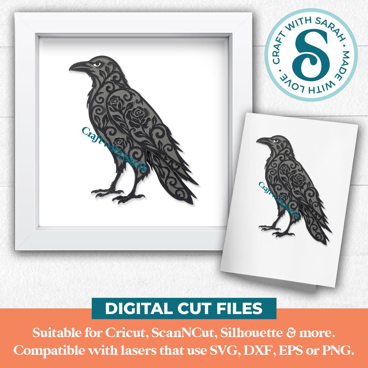 Swirly Raven SVG - Image 3