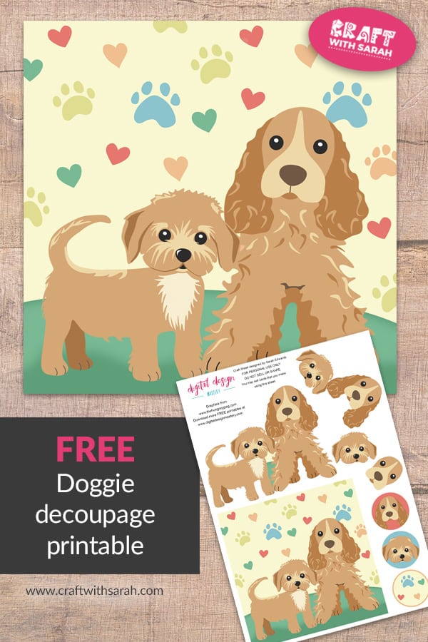 Dogs Decoupage Card Making Sheet Craft With Sarah