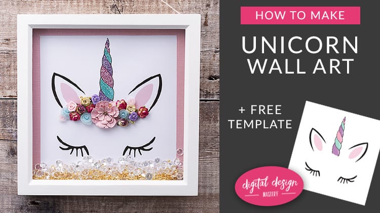 Unicorn wall art template with free printable