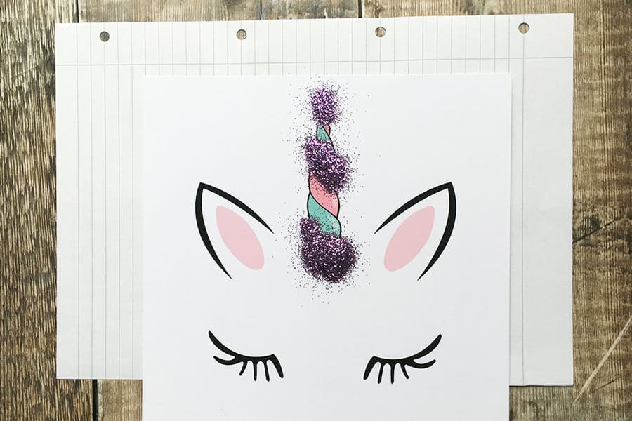 Purple glitter unicorn horn