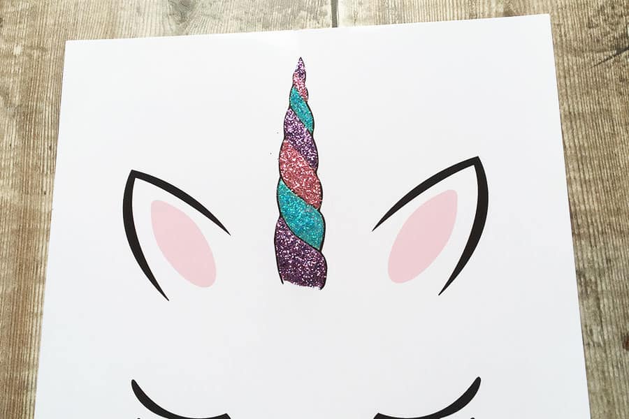 Pink, purple and blue glitter unicorn horn