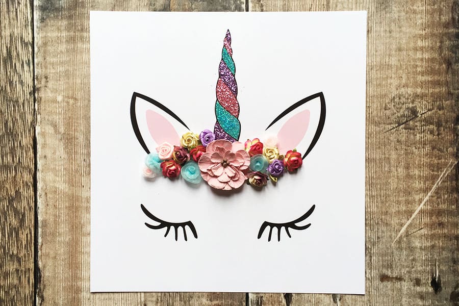 Flower crown unicorn wall art