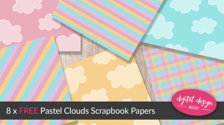 Pastel clouds free scrapbook papers