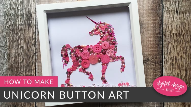 Unicorn button sequin art
