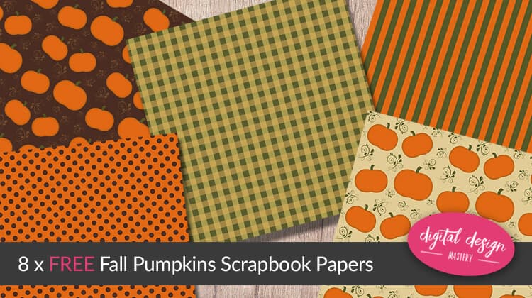 Download the free fall pumpkins scrapbook paper collection