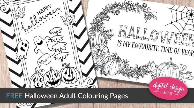 Two free Halloween colouring pages to download, print and colour.