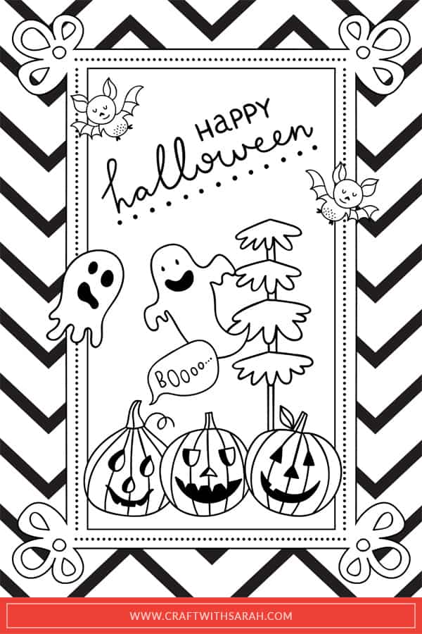 Happy Halloween Colouring Page Craft With Sarah