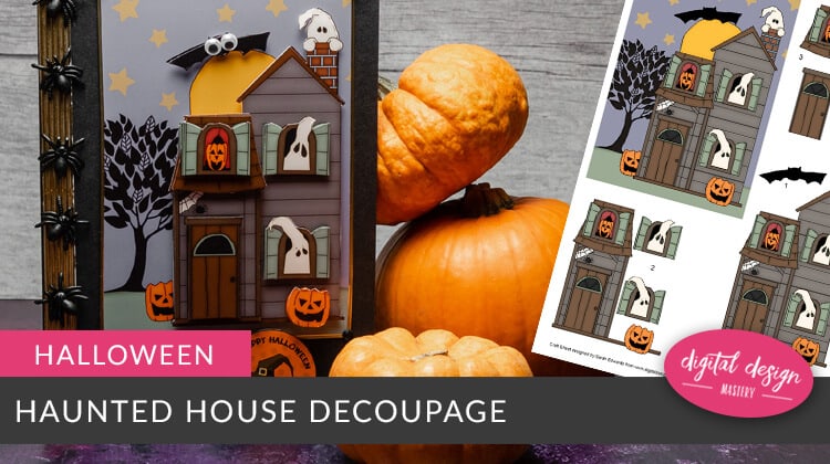 Have a spooky Halloween with this Haunted House card making project with free Halloween decoupage craft download. Happy Halloween!