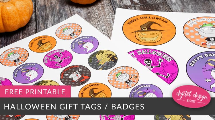 Free printable gift tags for Halloween.