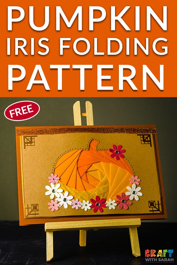 A simple iris folding pattern of an autumnal pumpkin. If you've never done paper folding before then this pumpkin iris folding template is a perfect introduction to the craft! #irisfolding #pumpkin #halloween #thanksgiving