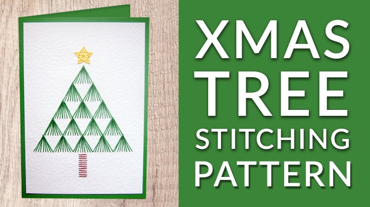Free Christmas tree paper embroidery pattern