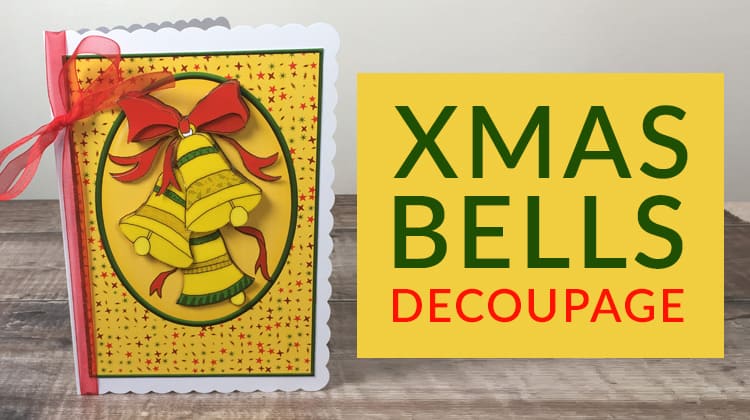 Free Christmas bells decoupage sheet for handmade Christmas cards