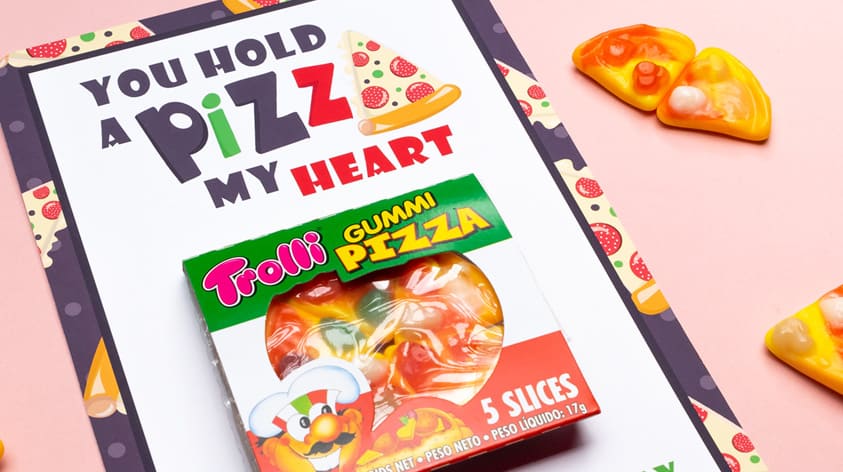 Funny Valentine's Day printable gift for pizza lovers