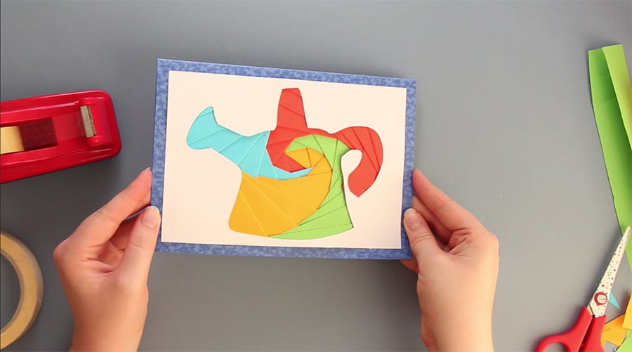 Stick your iris folding topper to a card blank