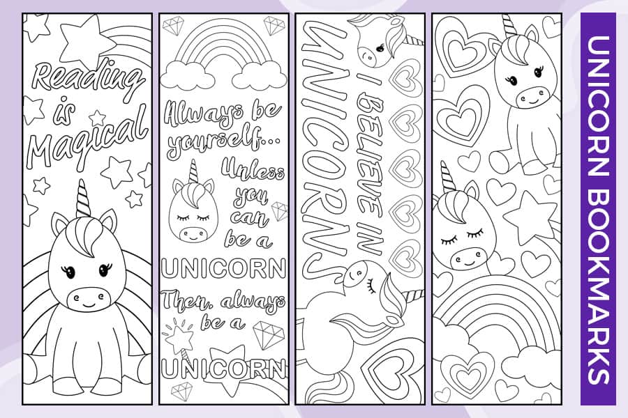 Download Free Unicorn Coloring Bookmarks to Print | Craft With Sarah