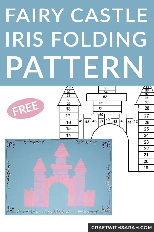 Fairy Castle Iris Folding Pattern. A cute pink and purple princess castle iris folding pattern. Download the free castle iris folding pattern now. #irisfolding #crafts #paperfolding #fairycastle