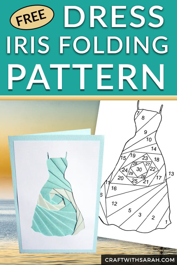 Free Dress Iris Folding Pattern. Get iris folding for your fashion-loving friends with this free dress iris folding pattern. Download this summer dress fashion iris folding pattern for beginners. #fashion #irisfolding #cardmaking #handmade