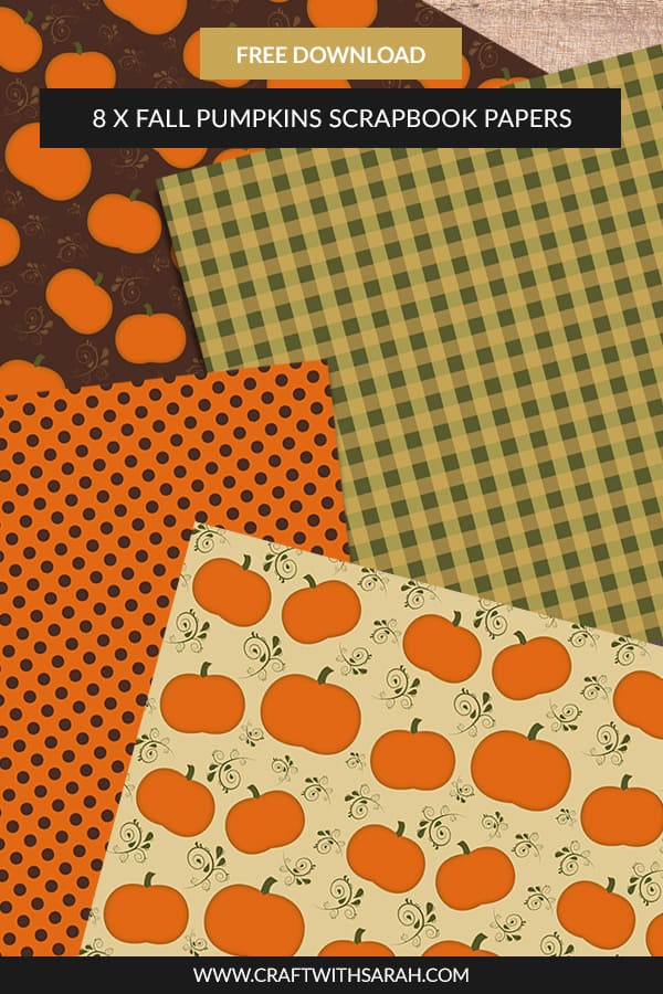 Free fall pumpkins scrapbook papers. Download this collection of #fall #pumpkin scrapbook papers. Free 12x12 inch scrapbook papers for your scrapbooking or card making craft projects. #halloween