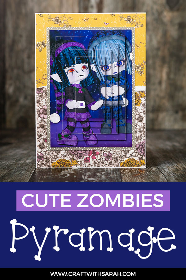 Free zombies pyramage topper card making download. Halloween Zombies Pyramid Topper for Card Making. Cute zombies for Halloween crafts. #halloween #zombies