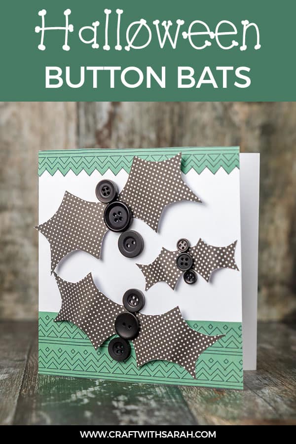 Halloween button bats handmade card