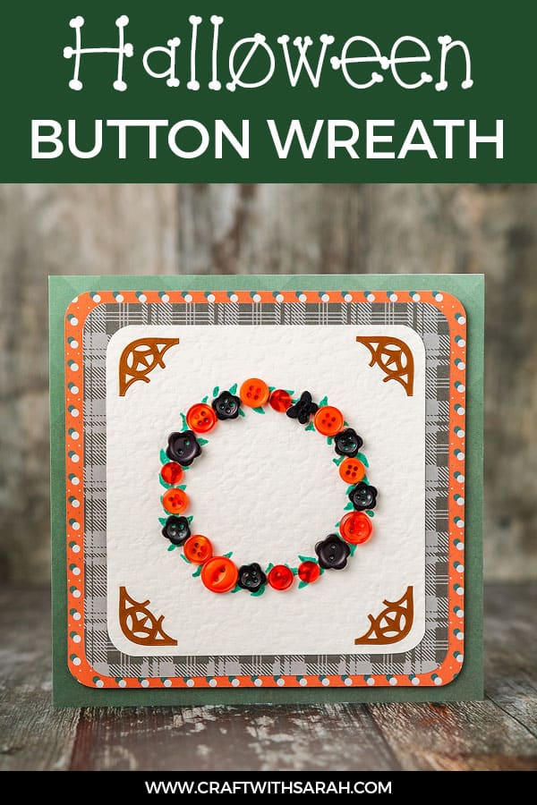 Halloween button wreath handmade cards