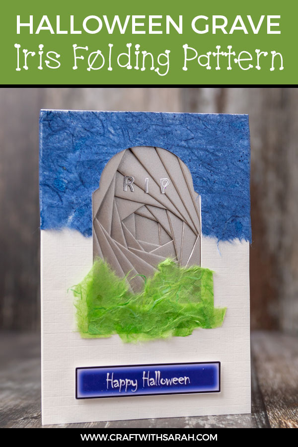 Spooky Gravestone Iris Folding for Halloween. Craft a creepy Halloween greetings card with this headstone iris folding template. Fold an iris folding grave for Halloween. #irisfolding #halloweencrafts #halloweencard