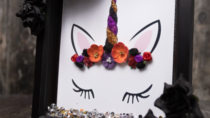 Easy DIY Halloween Unicorn Box Frame