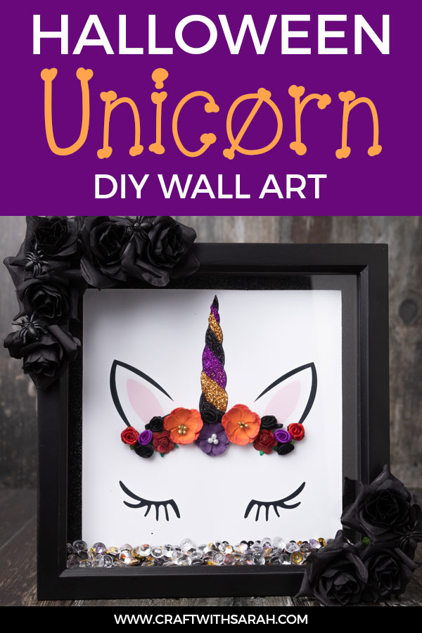 Do you love Halloween AND unicorns? Combine them both in this fun Halloween unicorn box frame and fill your home with spook-tacular DIY Halloween decor. #halloween #unicorncraft #halloweenunicorn