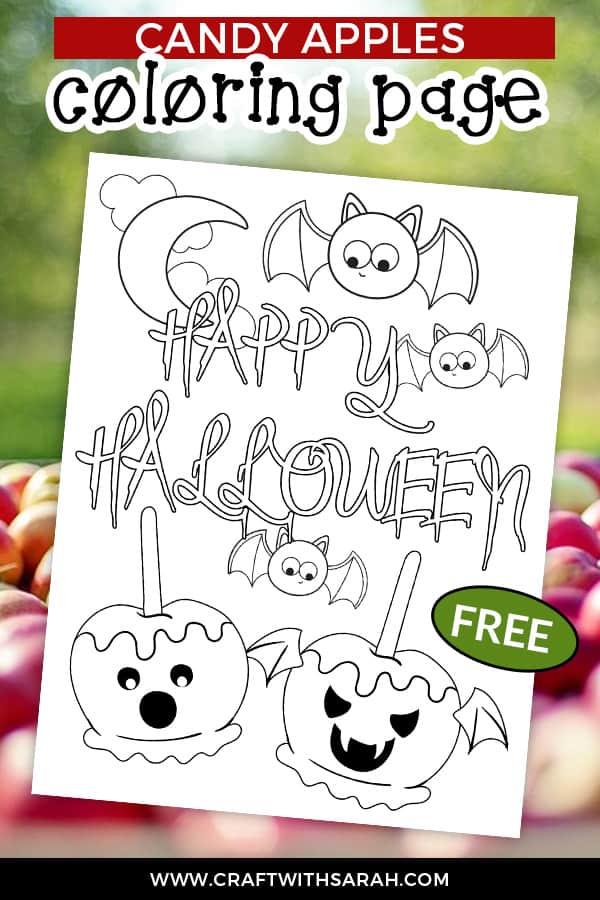 Color your sugar cravings away this Halloween with this fun 'spooky candy apples' coloring page. Free Halloween coloring page to print. #halloween #coloring