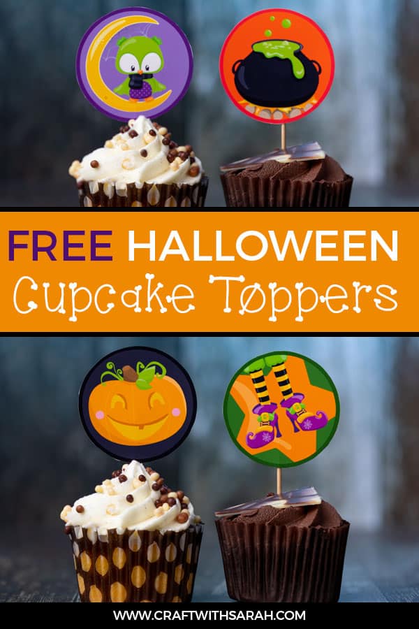 Jazz up your cupcakes and make them super spooky without any decorating skill by adding these cute Halloween cupcake toppers. #halloween #cupcakes