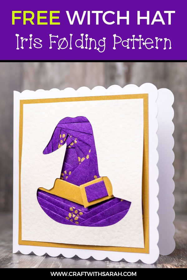 Free witch hat iris folding pattern. Halloween iris folding pattern for card making. Make your witch's hat iris folding card today!