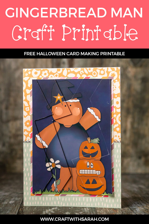 Halloween gingerbread man zigzag stacker. Try out a new 3D card making technique with this Halloween gingerbread man zigag stacker. #cardmaking #halloween