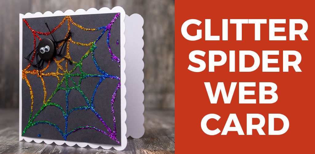 Glitter Spider Web Handmade Card