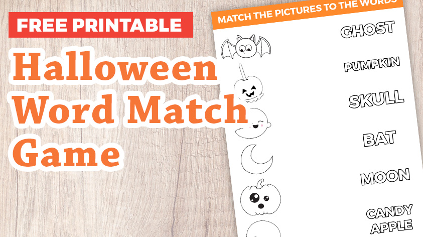 Fun Halloween Word Matching Game for Kids
