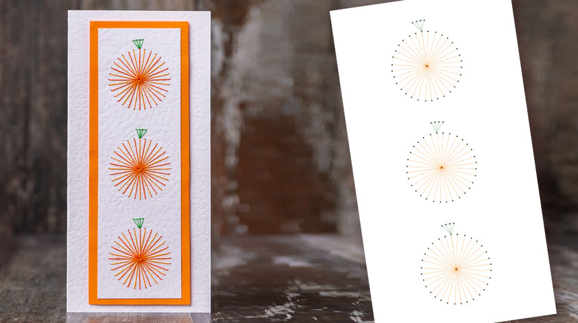 Perfect Pumpkins Card Stitching Pattern