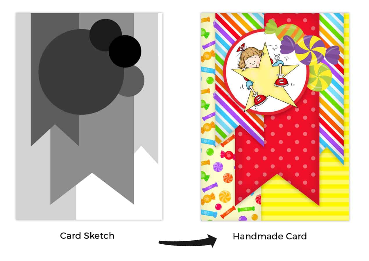 How to use a card sketch in your handmade cards