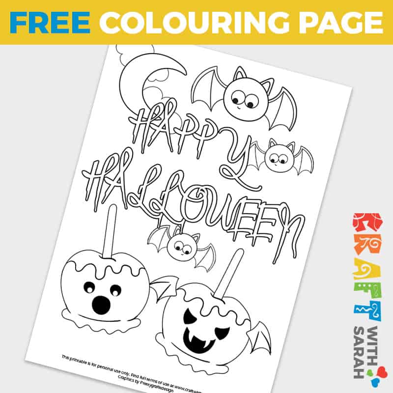 Download Spooky Candy Apples Colouring Page | Craft With Sarah